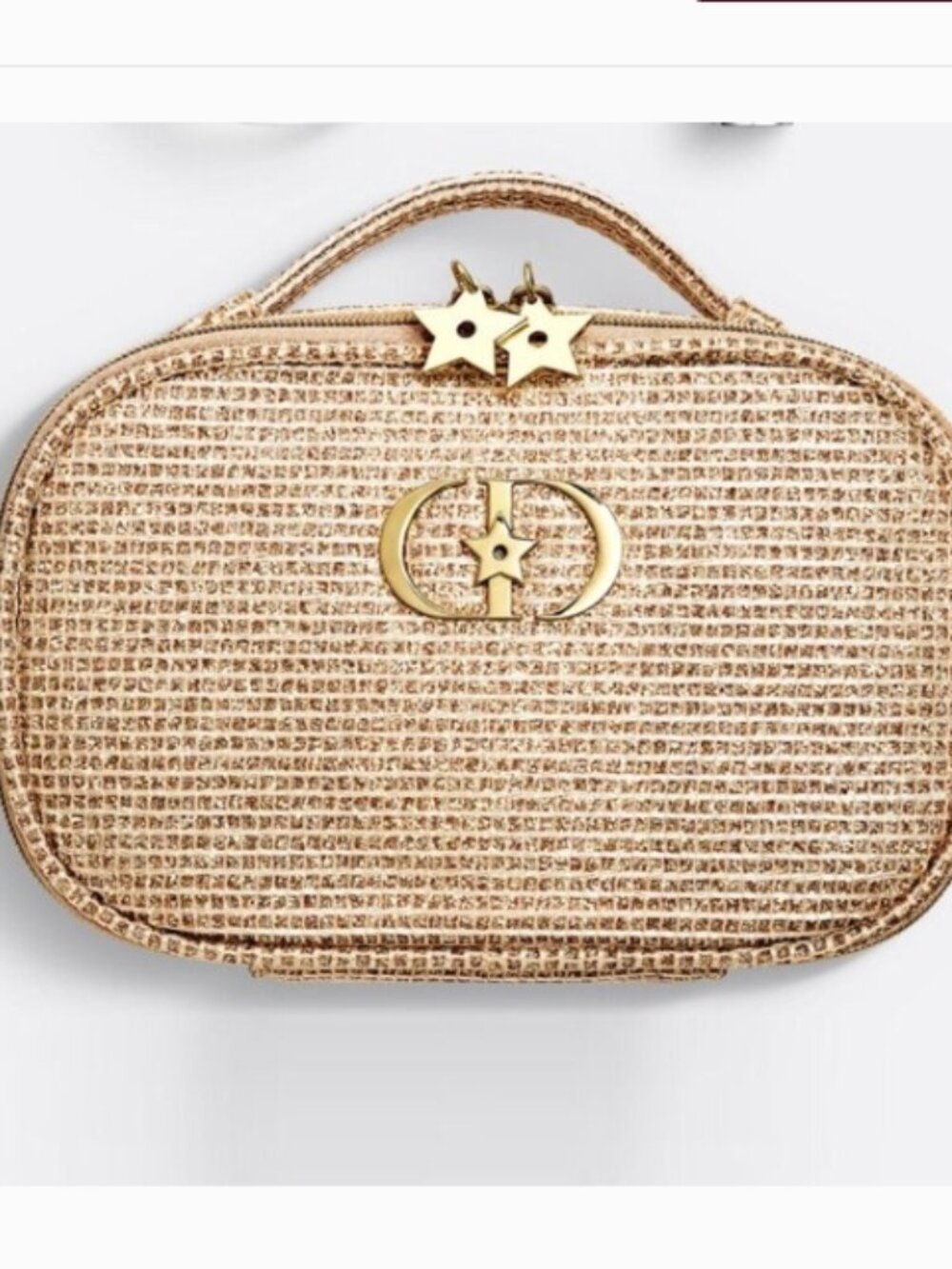 BUNDLE DIOR Metallic Gold Cosmetic Pouch and Jewelry Box